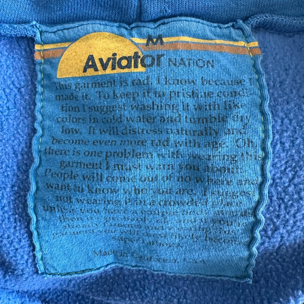 Aviator Nation 5 Stripe Zip-Up Hoodie UNISEX - Picture 7 of 12